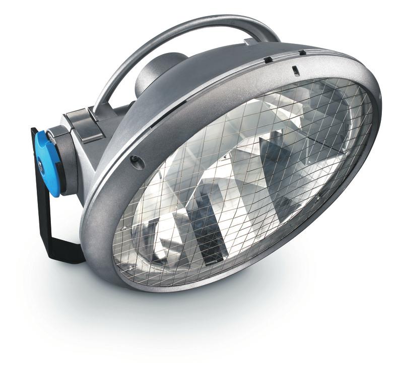 In addition, this 2 kw floodlight boasts easy lamp fitting and replacement, full IP65 compliance, safety knife connector system and a breakthrough electronic hot-restrike solution while continuing to