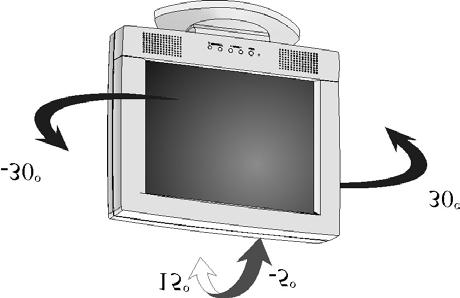 Chapter 1 Adjusting the Viewing Angle Your LCD Monitor is designed to allow you to adjust it to a comfortable viewing angle. The LCD Monitor s angle setting range is from -5 to 15.