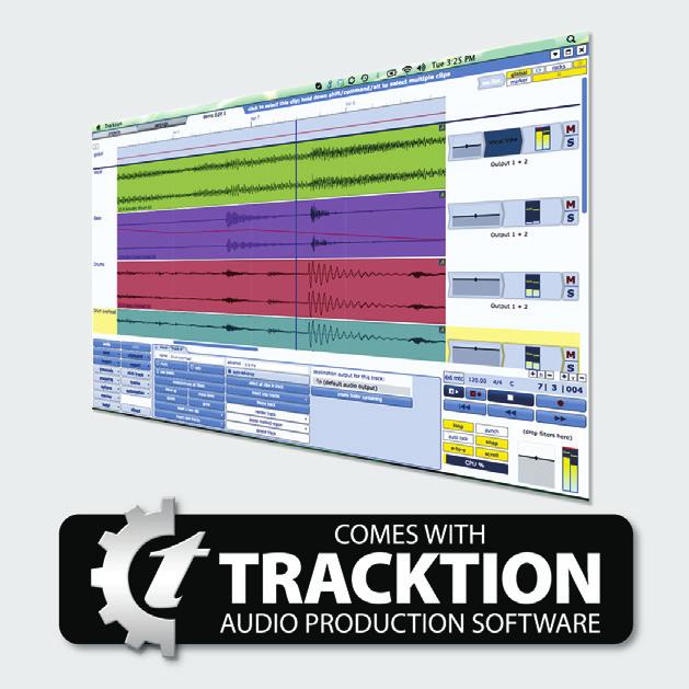 com, we ll reward you with a complimentary download code for the full version of Tracktion. Recording and editing couldn t be easier. To learn more about Tracktion, visit tracktion.com/support/videos.