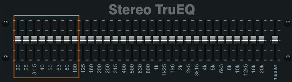 (Inspired by Aphex Aural Exciter*) Unlike typical graphic EQs, our STEREO TruEQ delivers the exact frequency response for the new fader setting, taking neighboring fader settings into account for