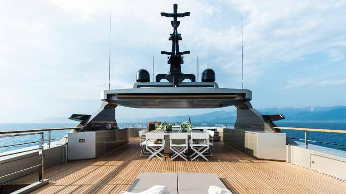 SUNDECK Enhanced sound system covers all areas Marine superb quality sound speakers Music plays from any idevise and Yacht s installed media server where a variety
