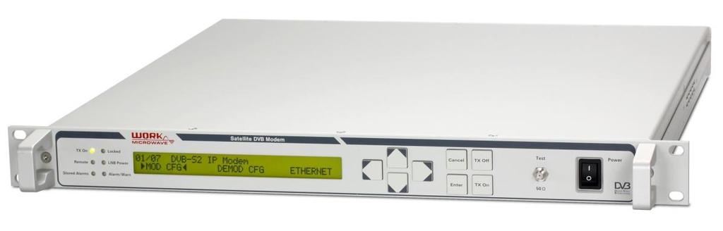 WORK Microwave s high-speed DVB-S2 IP modem SK-IP provides operators with a platform for transferring IP/Ethernet data over DVB-S2 satellite connections.