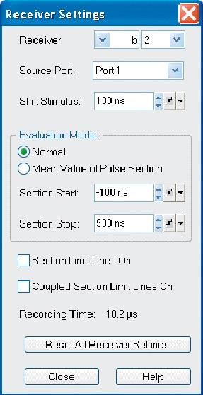 FIG 2 Dialog for configuring the pulse profile measurement.