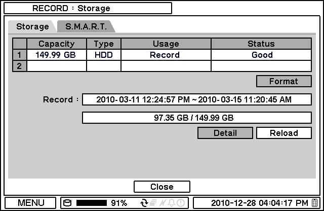2-4. RECORD Under Record menu, Record configuration options for Storage, Record and Record Tools can be selected. 2-4-1.