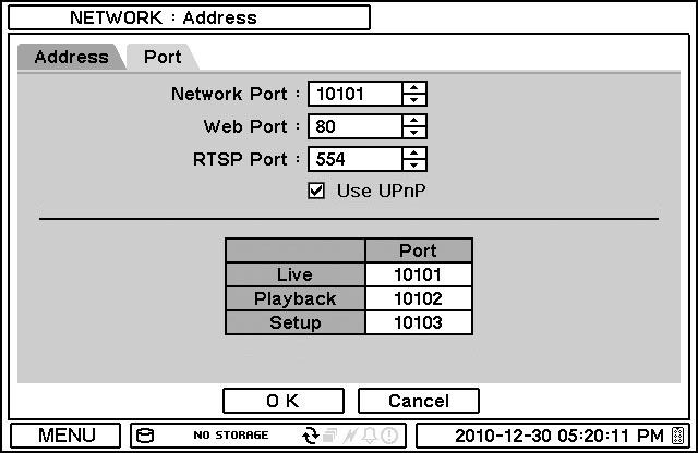 Type: Select the type of network configuration from: Static IP, DHCP and ADSL(with PPPoE). IP Address: Enter IP address using button. Subnet Mask: Enter Subnet Mask using button.