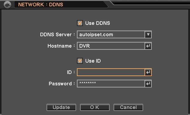 3. DDNS registration Please select DDNS menu at your DVR with the following route.
