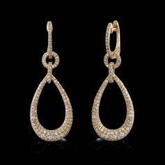 these stunning Effy 14k yellow gold diamond pave drop earrings with a combined carat weight