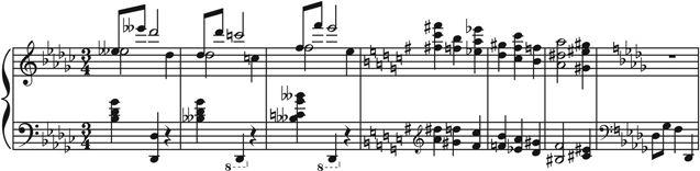 200 the music instinct Figure 6.26 A chromatic progression in Chopin s Nocturne in G minor, Op. 15, No. 3.