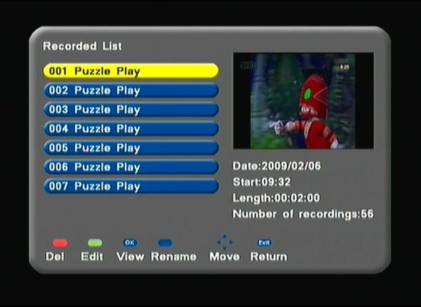 LIST button on your remote. Here the program will start playing in the window as shown on the right.