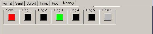 Model 5240 Key DAC The Memory menu allows you to save overall module setups to five memory registers as follows: Select Save (it will light red), then select one of the five memory