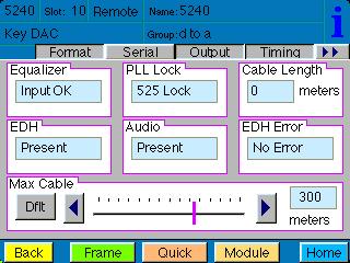 In the Serial menu shown below, the following parameters can be set: Max Cable set the maximum cable length to be equalized.