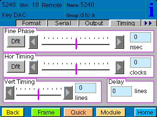 The Timing menu below is used when the optional 5210 Genlock submodule is installed on the 5240.