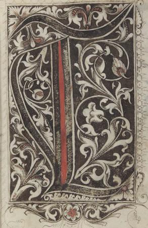 Medieval supermodels Share Tweet Email Initial letter T, Gregorius Bock, Medieval Scribal Pattern Book, 1510-1517, Yale, Beinecke Library, MS 439, fol.