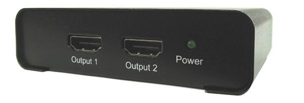 Package Contents 1x2 HDMI Splitter with 3D and 4Kx2K Power adapter Quick installation guide Layout Output Power LED Figure 1: Front Panel Output