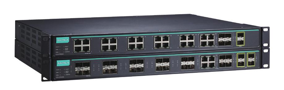 ICS-G7526A/G7528A/G7826A/G7828A Series 24G+2 10GbE/24G+4 10GbE-port Layer 2/Layer 3 full Gigabit managed Ethernet switches Layer 3 routing interconnects multiple LAN segments (ICS- G7800A series) 24