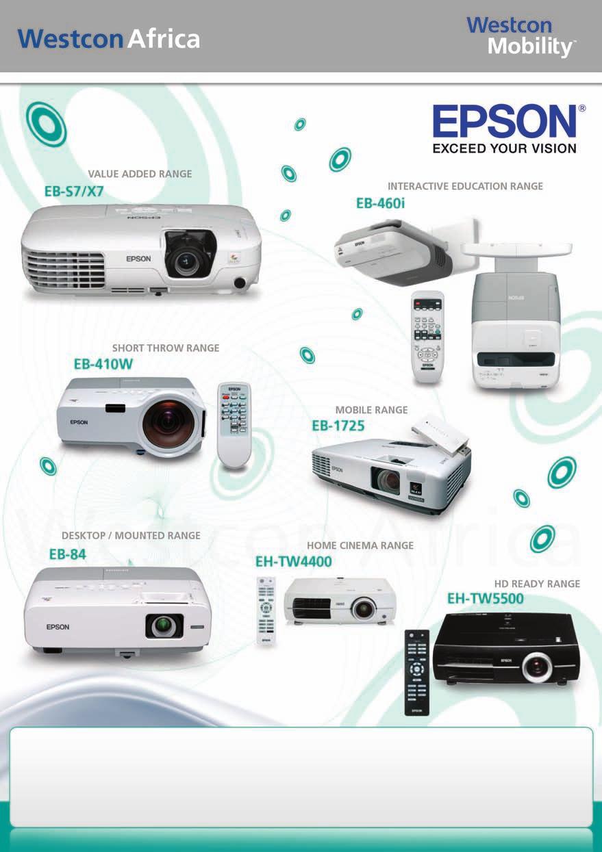 Westcon Mobility is proud to partner Epson and officially distributes their entire range, including the Epson market leading projector portfolio.