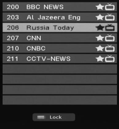 USING THE FAVOURITE CHANNELS LISTS (continued) It only takes a short time to set up the list before it can be used. First, display the channel list by pressing the button.