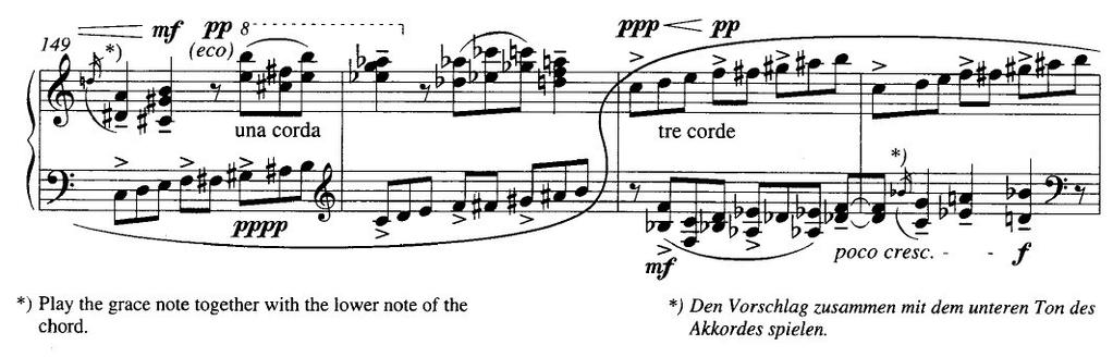 that form the ostinato part. For many pianists, the frequent/constant use of the sustaining pedal can be a means of achieving a higher level of confidence in their playing.