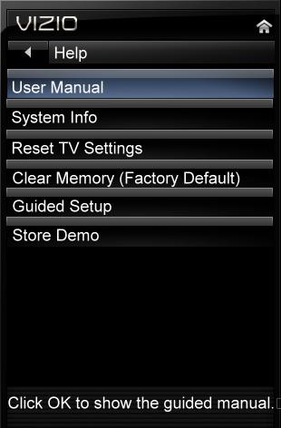 5 Displaying System Information To display a summary of the TV settings: 5. Press the MENU button on the remote. The on-screen menu is 6.