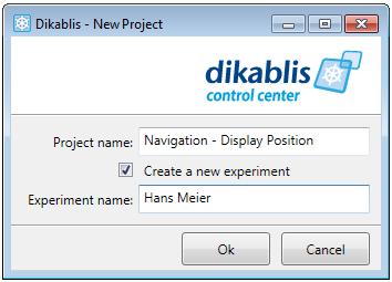 Creating a New Experiment (Subject) 5. A new project is created both on the Dikablis Recorder and on the D-Lab Control computer (the option "Link project structure is active), as shown in Figure 4-7.