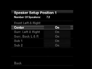 ADVANCED FUNCTIONS are unable to run EzSet/EQ II calibration, or if you wish to make further adjustments, use the Manual Speaker Setup on-screen menus.
