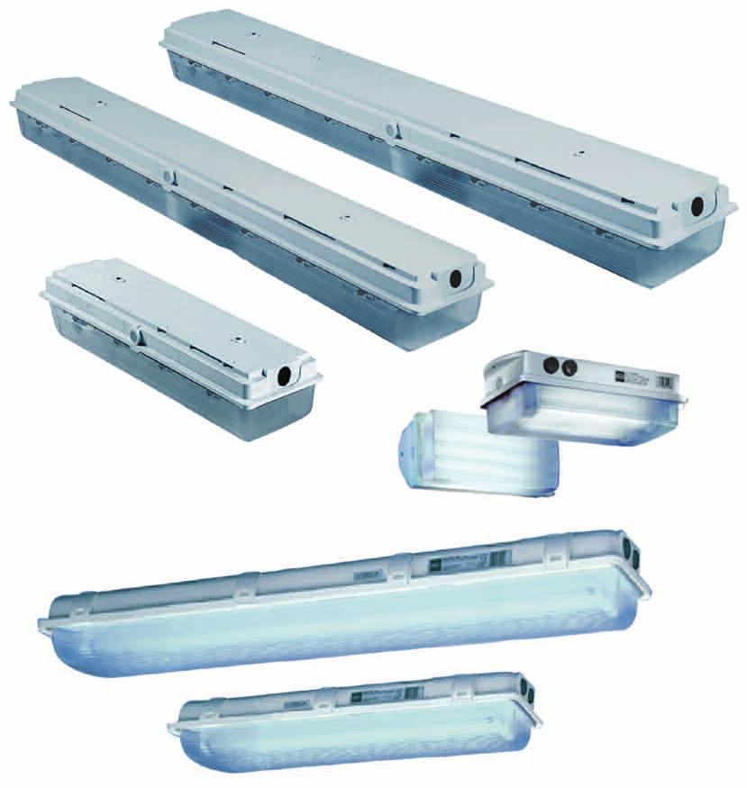 Protected Fluorescent Luminaires for