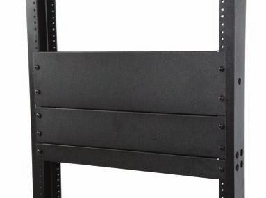 Hardware Included with 4 Post Racks: Instruction sheet, (12) Mounting screws Racks and Cable Management Filler Panels Material ID Catalog Number Description 760085712 RKFP1U-B 1U 19 in