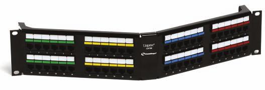 The UNP510 patch panels include integrated label holders with clear label covers and white paper labels.