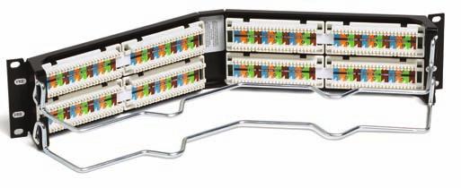 A rear cable management bar can be quickly mounted directly onto the rear of the panels without any hardware.