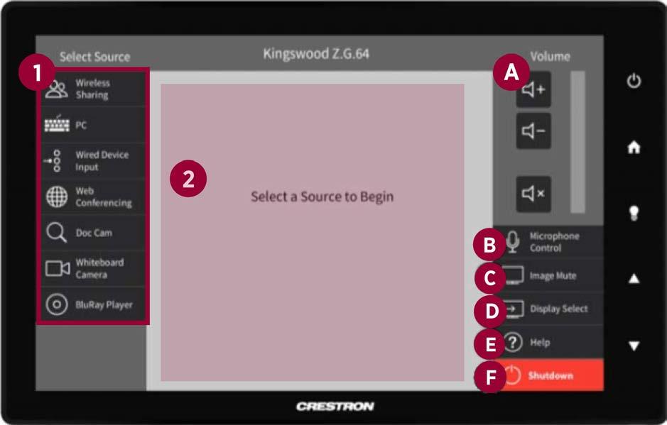 GETTING STARTED: The Home Screen Figure 2 is the standard Central Control Deck interface screen. All available actions and controls are initiated from this interface.
