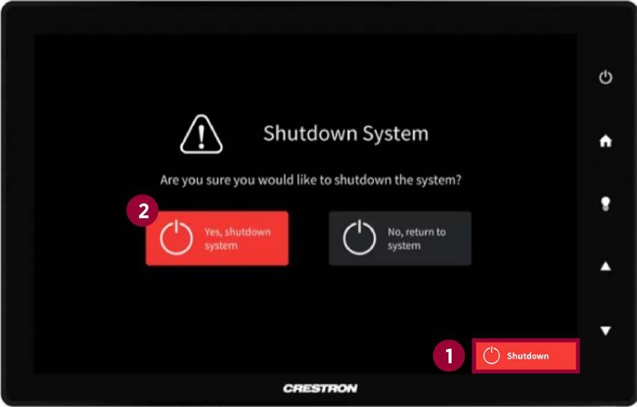 UNIVERSAL CONTROLS: Shut Down When you have finished using the teaching space, remember to shut down the system from the Central Control Deck.