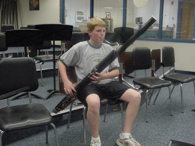 The BASSOON is a very unique instrument. It has a double-reed like the oboe, but the instrument is larger and plays lower notes.