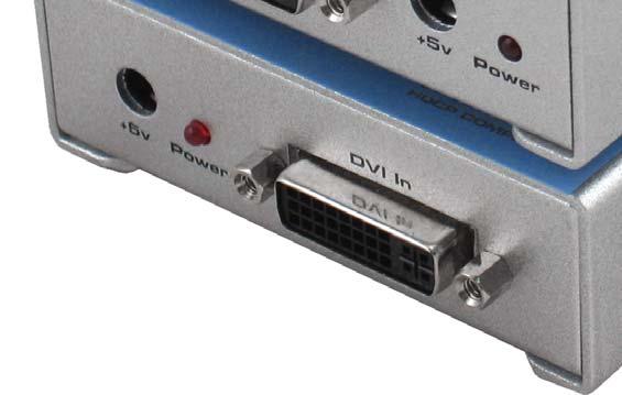Two CAT-5 cables connect the DVI CAT-5 Extreme-S and the DVI CAT-5 Extreme-R units to each other.