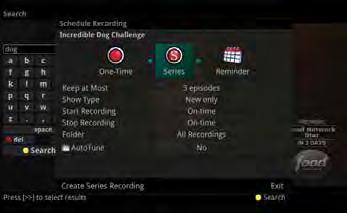2. Arrow over to select Series and press OK on the remote control. 3. The Series Recording Options will display. Choose how many episodes to Keep at Most any given time.