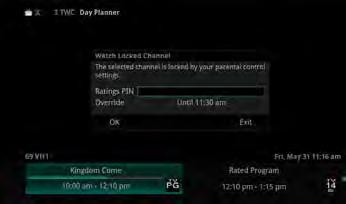 You may change to view any of the listed programs by using the Up/Down arrow keys on the remote control and pressing the OK button. 3.