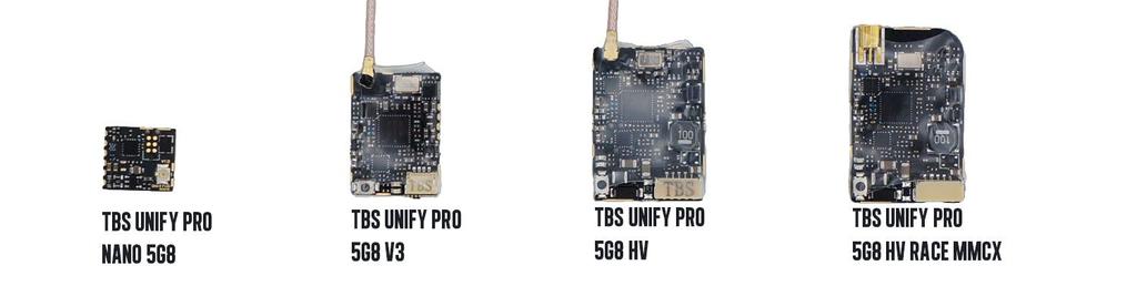 TBS UNIFY PRO 5G8 (HV) Video Tx High quality, license-free, ultra-tiny, race ready vtx Revision 2018-03-03 The TBS UNIFY is a new line of video transmitters, optimized for compatibility across