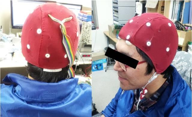 International 10-20 system was based to attach the electrodes and the EEG was measured as seen in the Figure 7, Figure 8 and the measured signal is