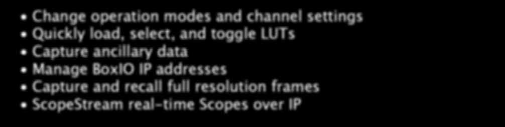 and toggle LUTs Capture