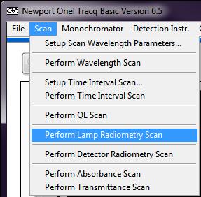 64 12.2 PERFORMING A LAMP RADIOMETRY SCAN Load the reference file into TracQ Basic, as shown in Figure 90.