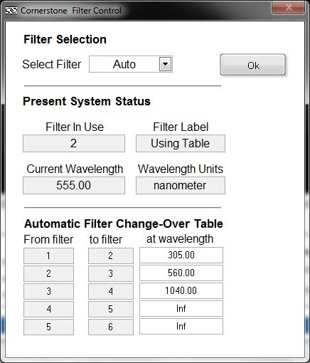 85 19.3 FILTER SELECTION To select filters, go to the pulldown menu Monochromator Filters.