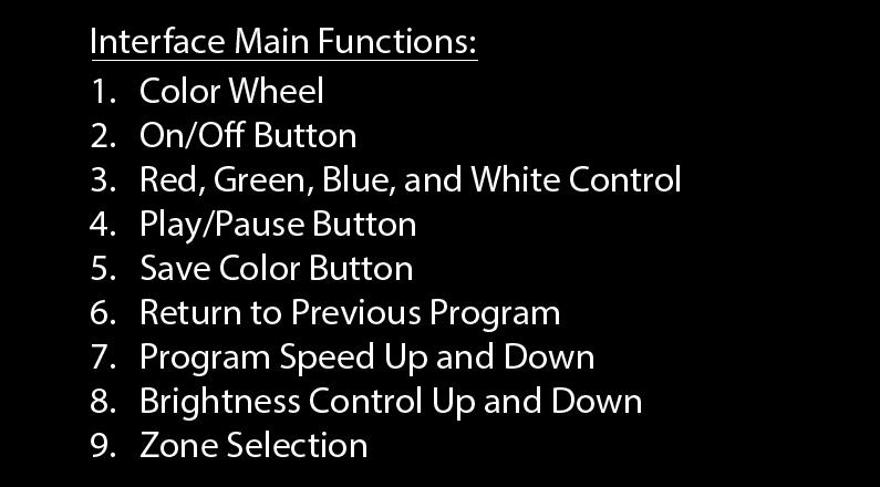 Operating the WiFi Program using Smartphone or Tablet: This section covers what the controls are and their functions.