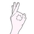 ok sign the hand gesture where the thumb and finger are joined and the