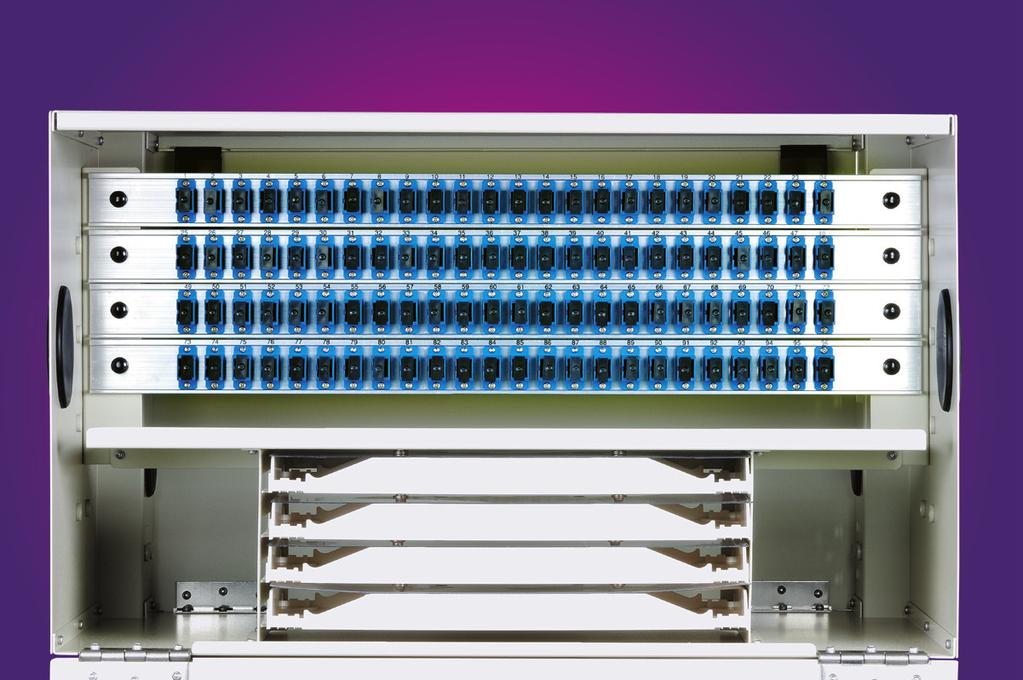 D-RP FIBER OPTIC RACK-MOUNT PATCHPANELS Patchpanels Features: Quick and easy access Modular design for fiber optic cable patching Up to 108 fiber counts per each panel Removable front and rear steel