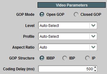 Mux Parameters: these are advanced controls related to audio/video multiplexing and (P)SI tables.
