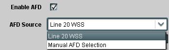 o Manual AFD Selection: This option allows the user to specify a fixed AFD code to be inserted.