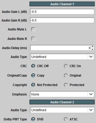 The example below illustrates the Advanced Audio controls when one additional audio is enabled.