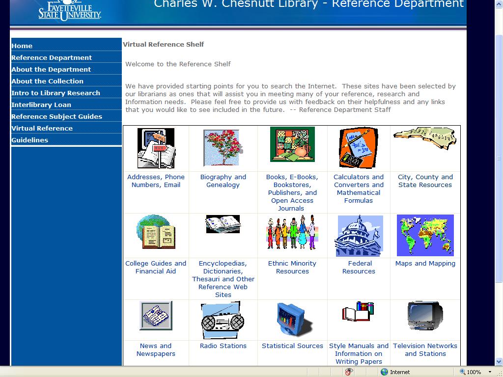 Under Research Tools, Reference Shelf There are Several Reference Shelf Websites That Can Be