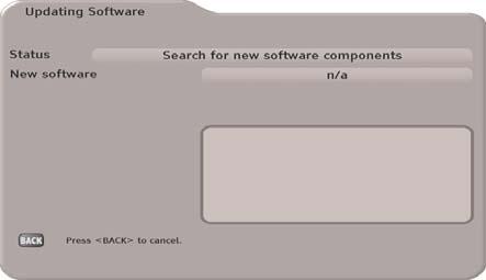 Main Menu - Service Menu To have the receiver search for new software, in the line Update Software press the button.
