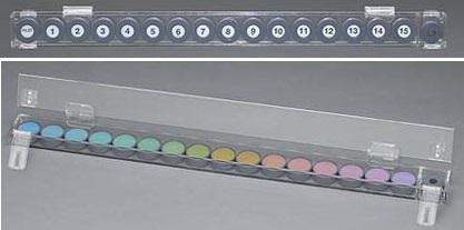 24 Plate versions: Screens adults & kids for all color vision defects (Red, Green, & Blue); Adults (17 plates w/numbers on them) 14 plates screen for red/green deficiencies 1 plate estimates the type