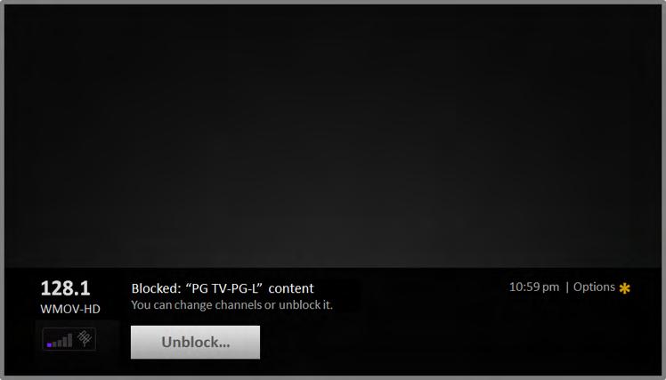 What happens when a TV show is blocked?